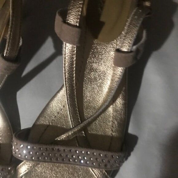 Golden champagne Leather sandals, size 8, NEW ! - Picture 6 of 6